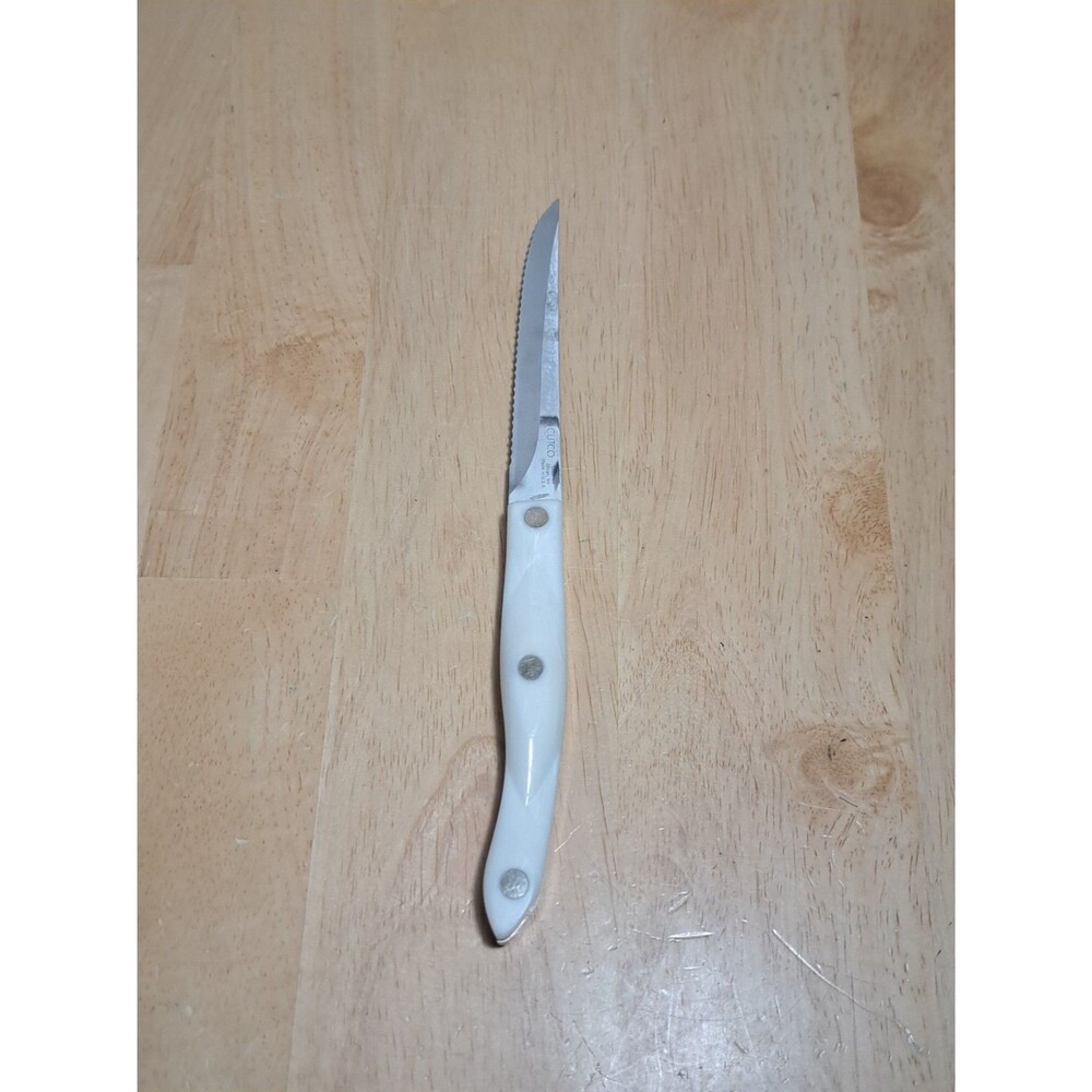 CUTCO 1721 Trimmer Knife Sharp Pearl White Handle 5" Serrated Blade USA